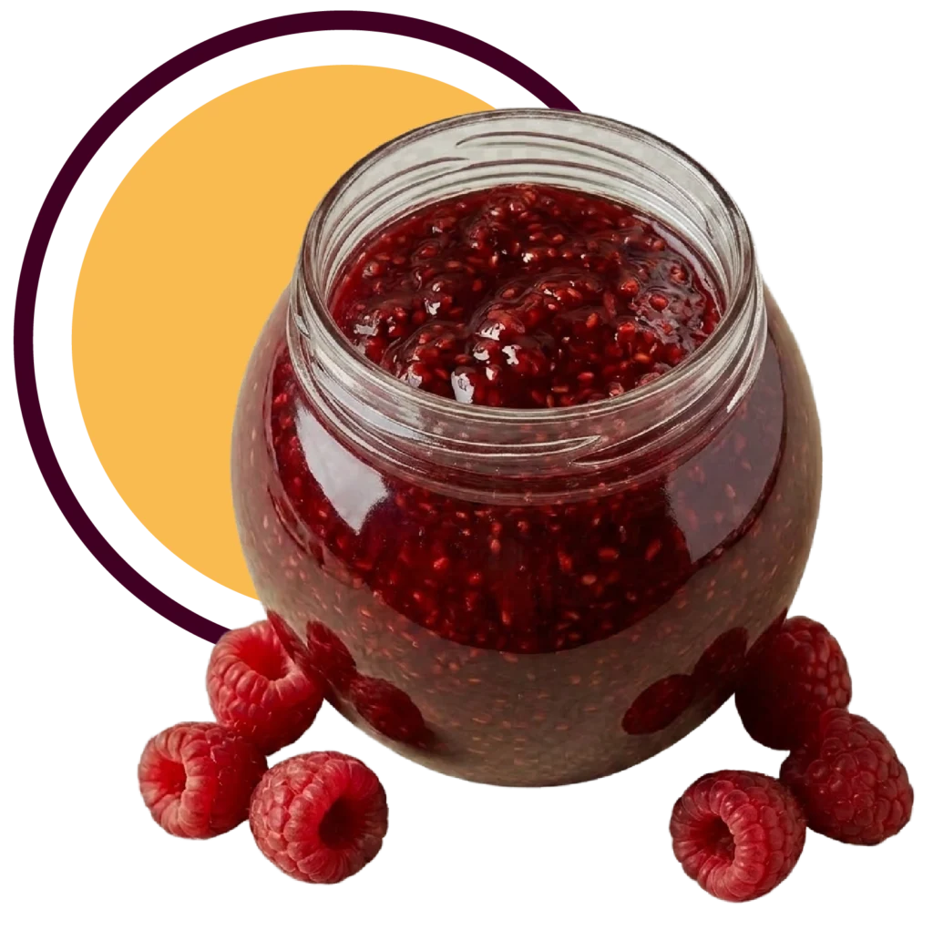 Jar of raspberry jam